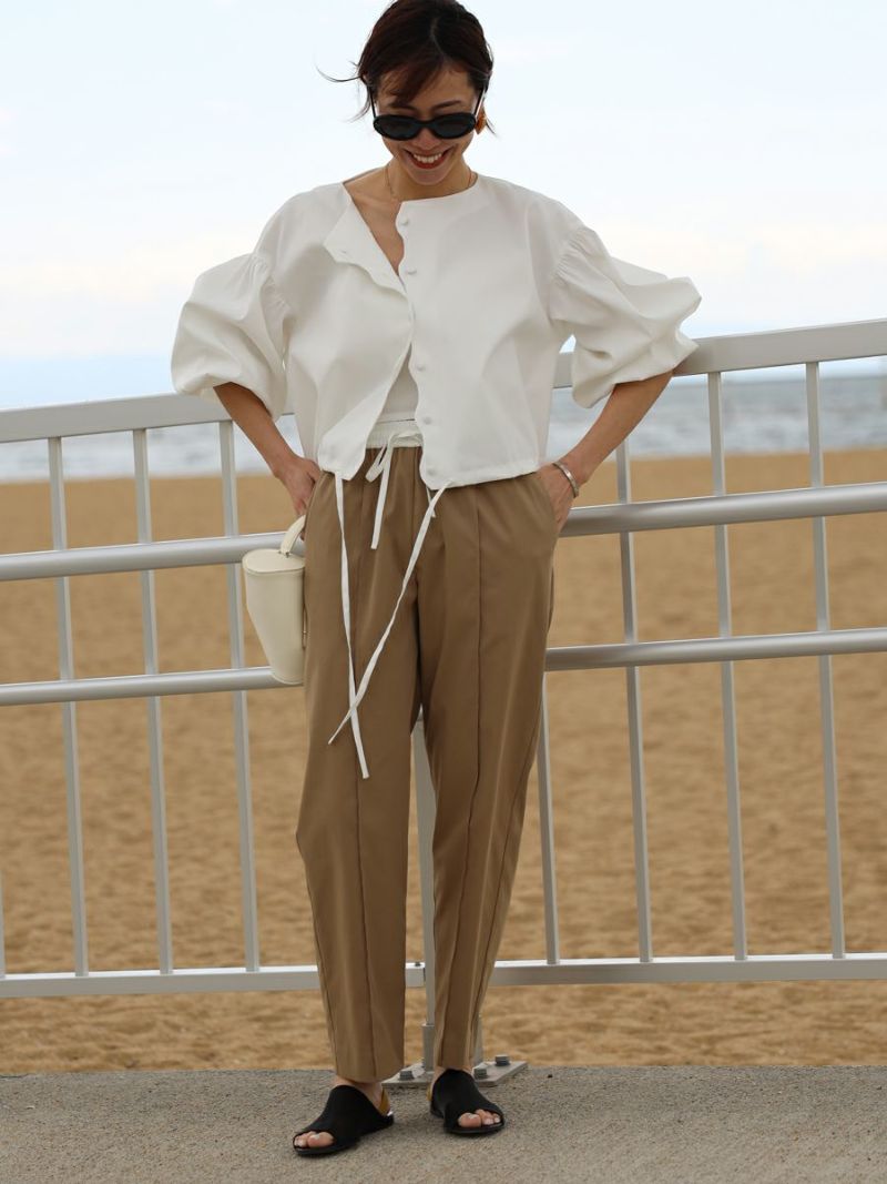 bow.a 水際　ナミナミ　ブラウス　ホワイト 水際 NAMINAMI BLOUSE | bow.a