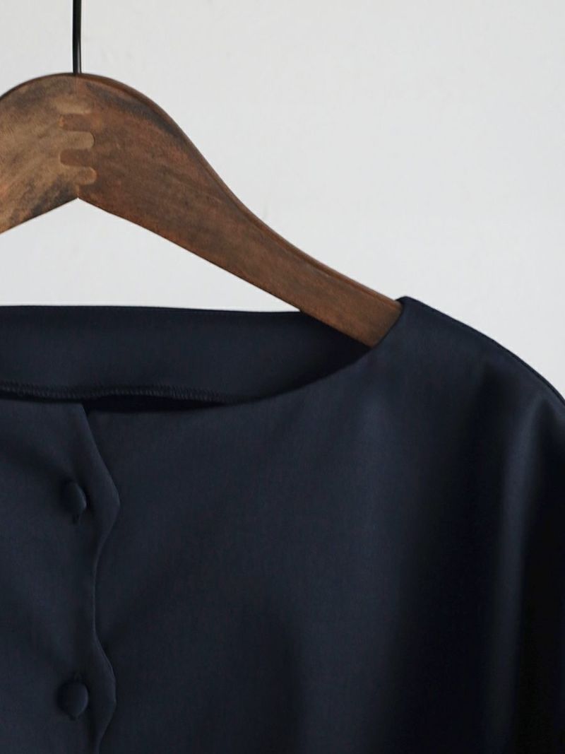 bow.a 水際　ナミナミ　ブラウス　ネイビー 水際 NAMINAMI BLOUSE | bow.a