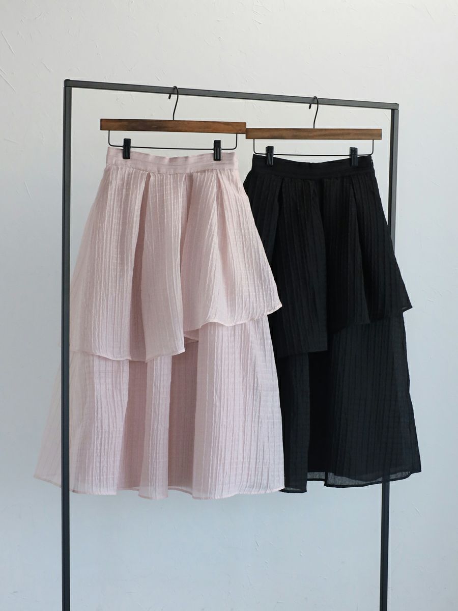 Strawberry ♡bow.aボウエーJACQUARD スカート 40% off】SHEER JAQUARD TOPS | bow.a