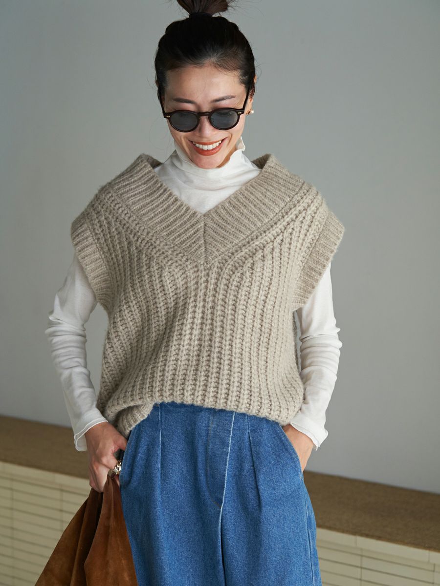 bow.aボウエー　ウールベスト　グレイ bow.aボウエー ウールベスト グレイ bow.a ボウ・エー ウールベスト