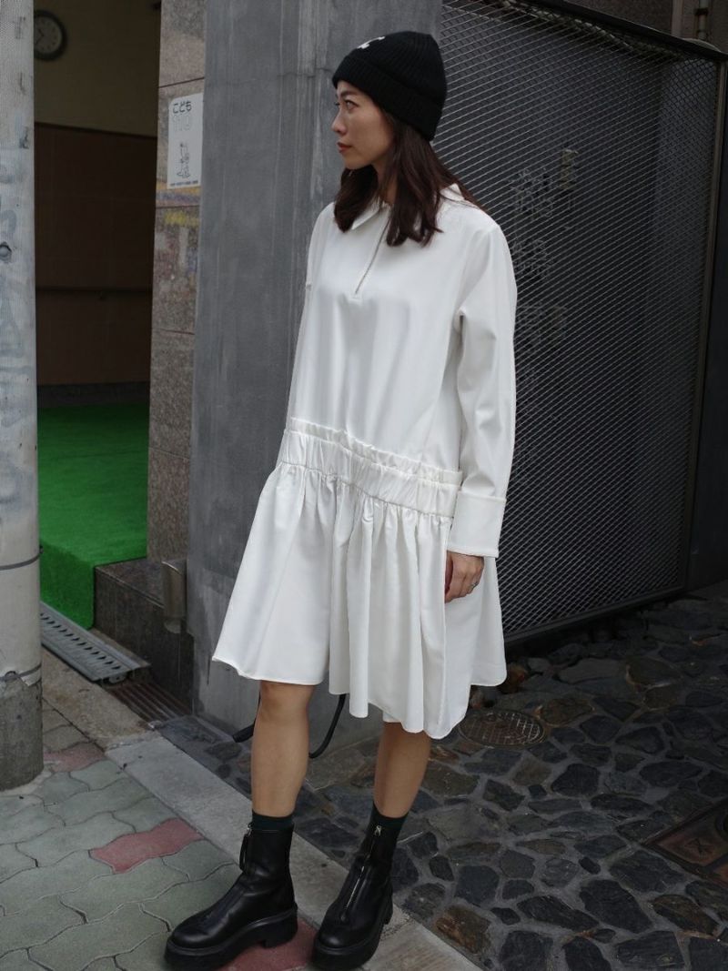 10% off】HALF ZIP SHIRT ONE-PIECE | bow.a