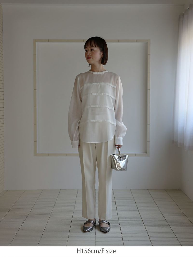 20% off】SHEER RIBBON BLOUSE | bow.a