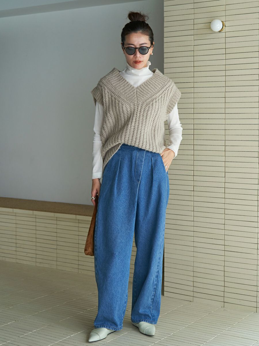 完売！ bow.a ボウエー　DENIM TUCK PANTS DENIM TUCK PANTS | bow.a