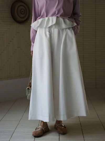 WAIST FRILL  TWEED PANTS
