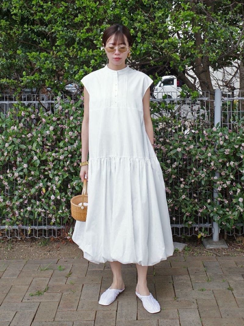 20% off】STAND COLLAR BALLOON ONE-PIECE | bow.a