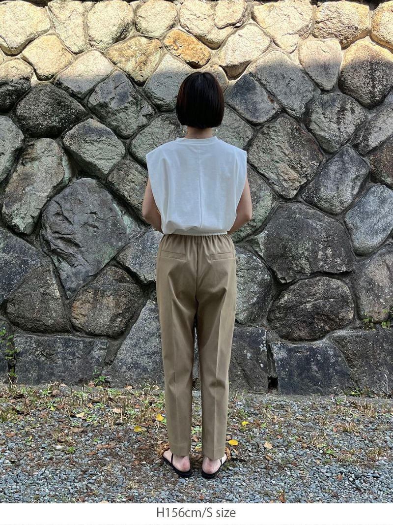 【美品】bow.a 水際wide pants ベージュ 水際 TAPERED PANTS | bow.a