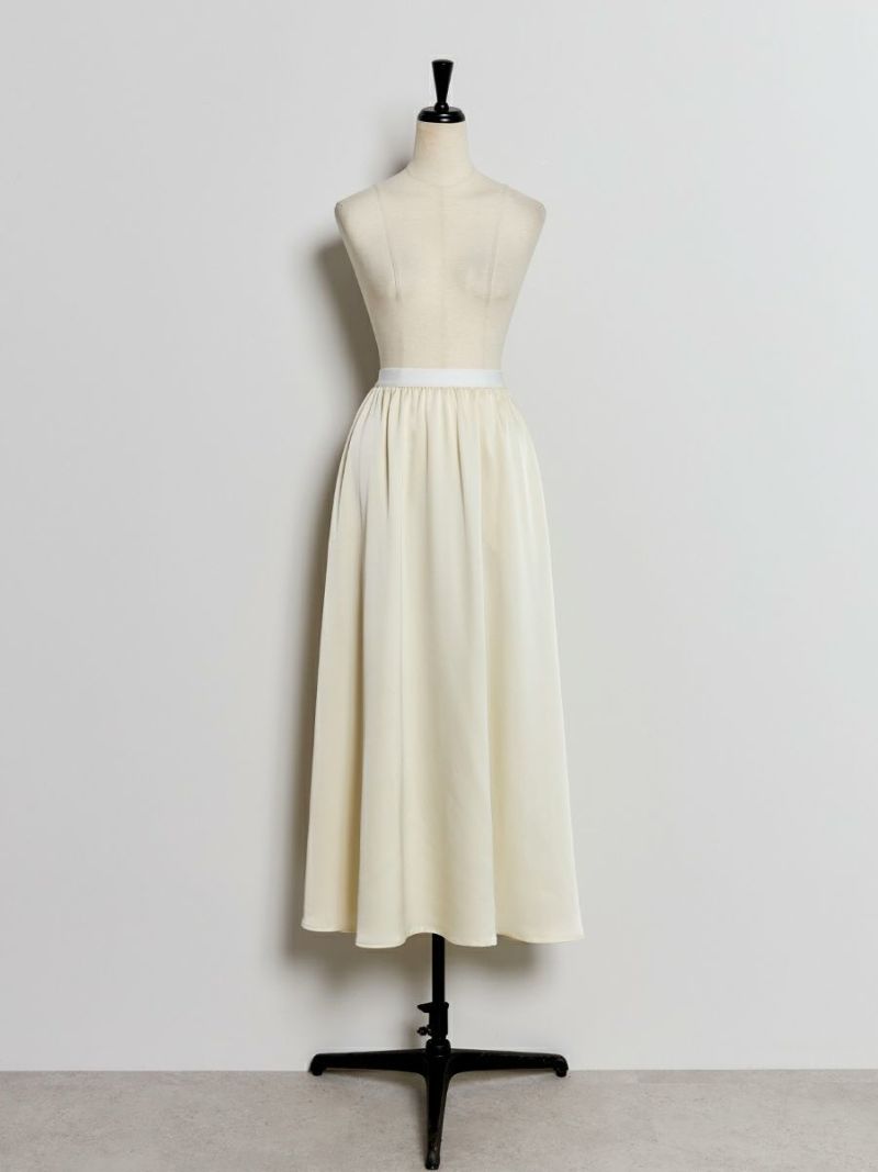 bowa ボウエー ホワイト スカート 美品 SATIN SKIRT | bow.a