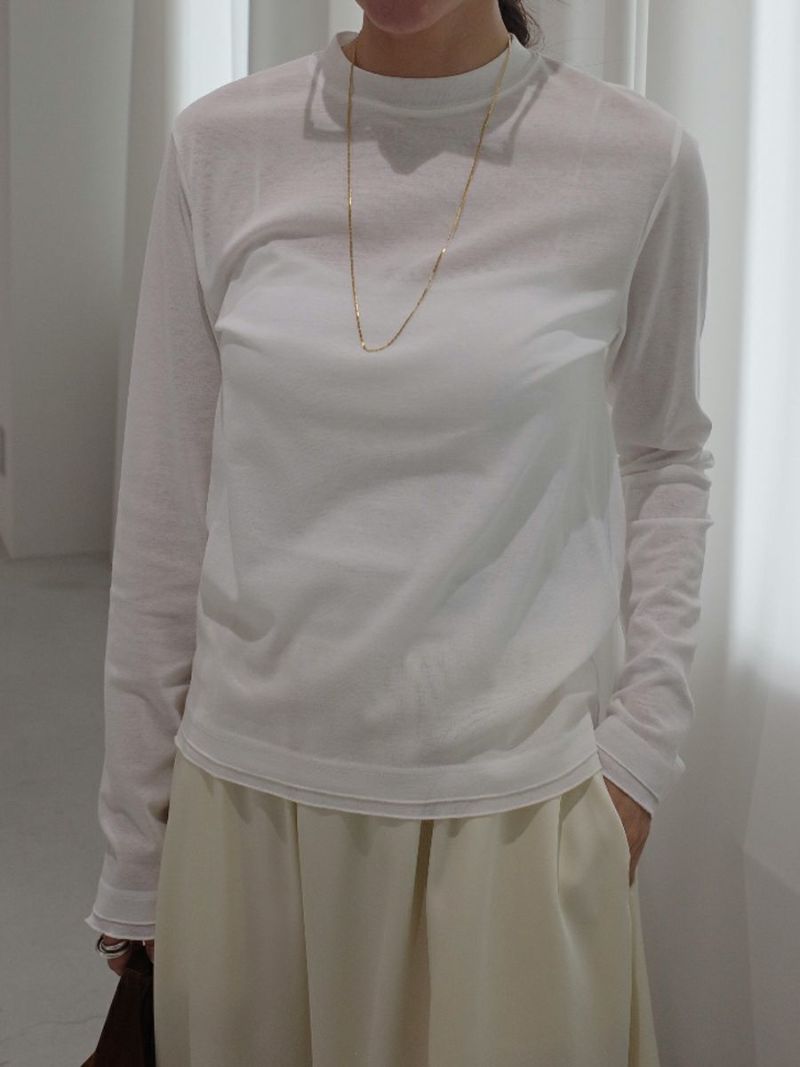 新品未使用⭐︎bow-a SHEER LONG SLEEVE TOPSホワイト SHEER LONG SLEEVE TOPS | bow.a