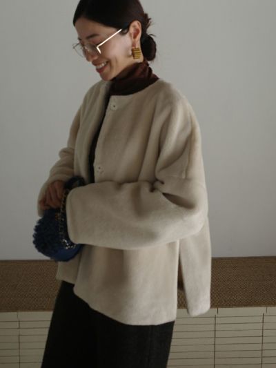 bow.a ボウエー　シャギーコート　新品未使用 bow.a ボウエー今季完売シャギーコートグレー ADORE｜◇シャギー