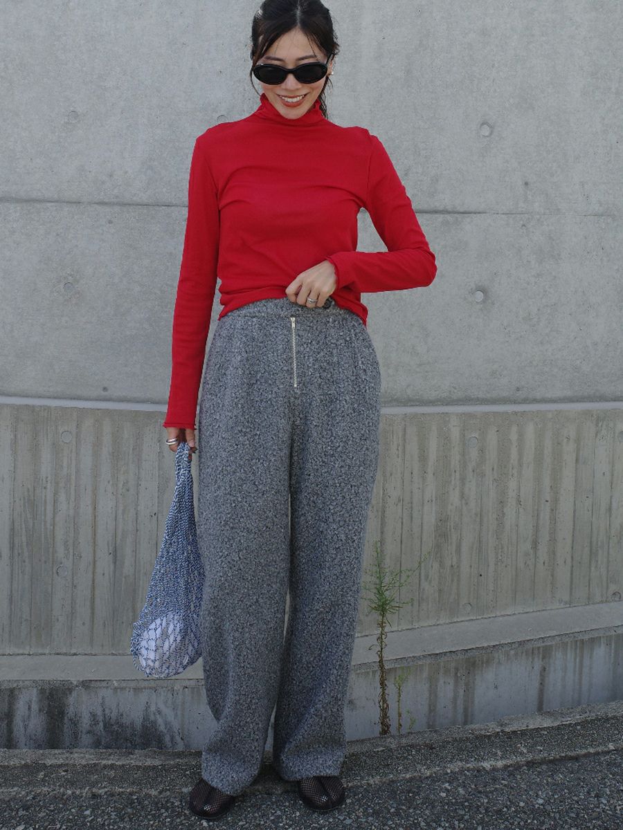 20% off】BOUCLE ZIP UP PANTS | bow.a