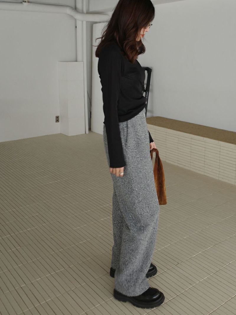 20% off】BOUCLE ZIP UP PANTS | bow.a