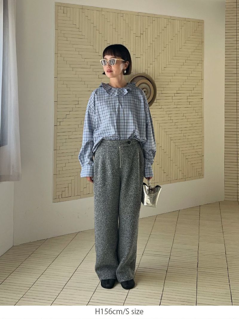 20% off】BOUCLE ZIP UP PANTS | bow.a