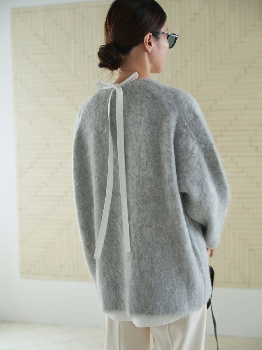 bow.a ボウエー　アルパカカーディガン　グレー 20% off】ALPACA CARDIGAN | bow.a